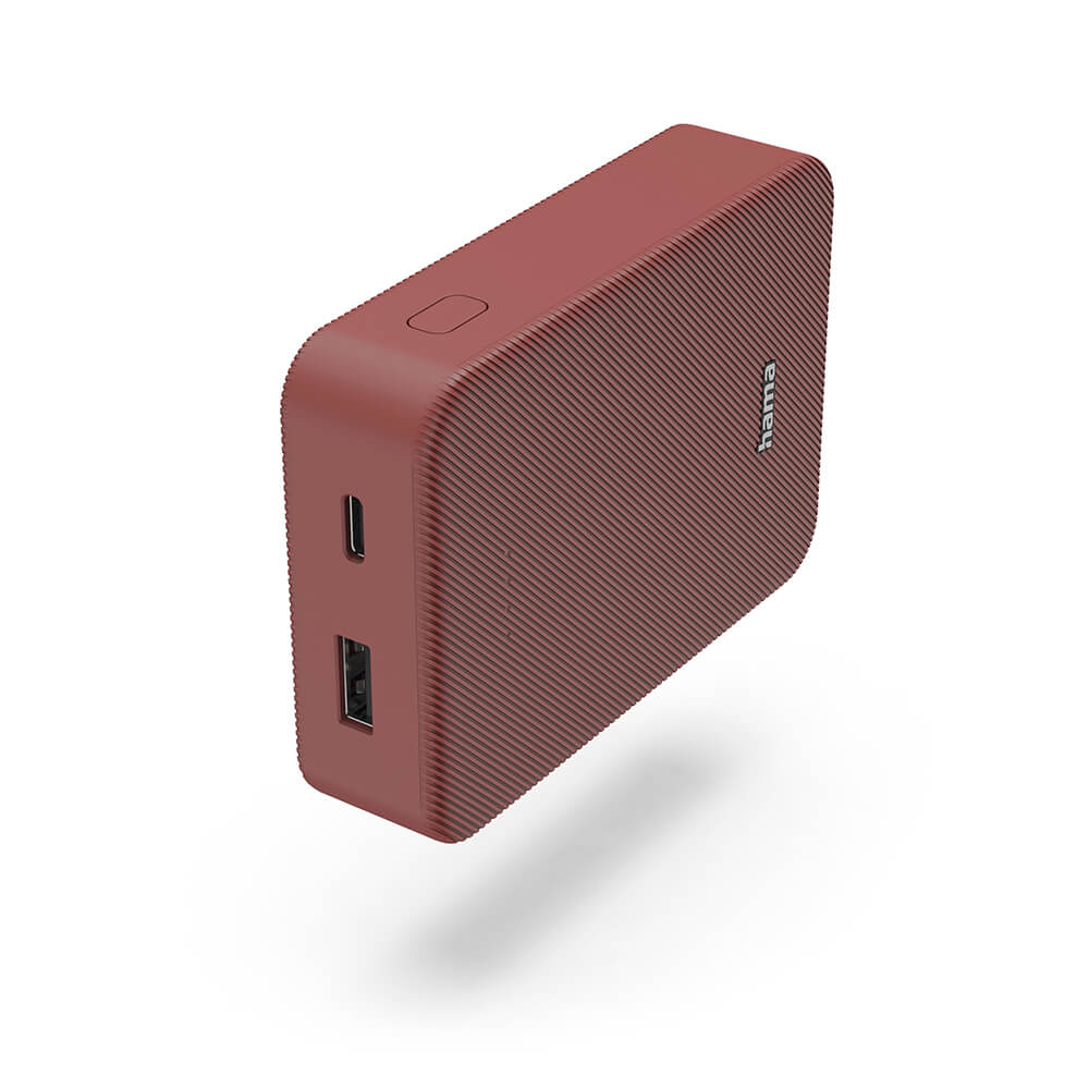 hama-hama-powerbank-colour-10 10000mAh USB-C+USB-A Red