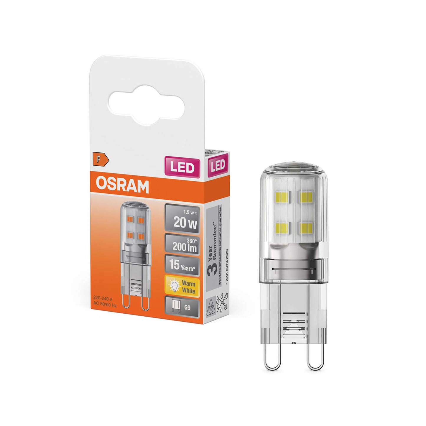 OSRAM LED Pin 1,9W 827 Clear G9