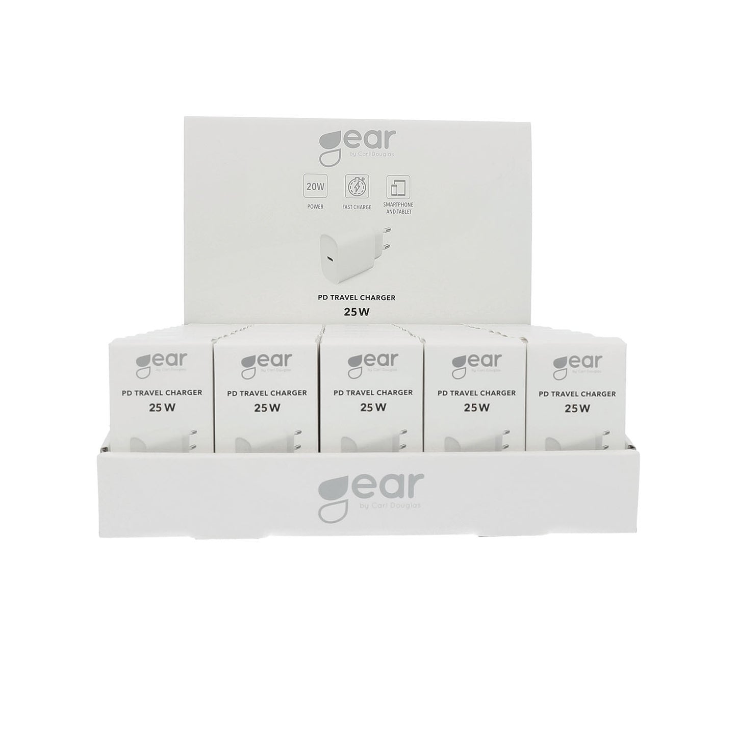 gear-gear-charger-220v-1xusb-c PD 25W Bulk 50pcs White