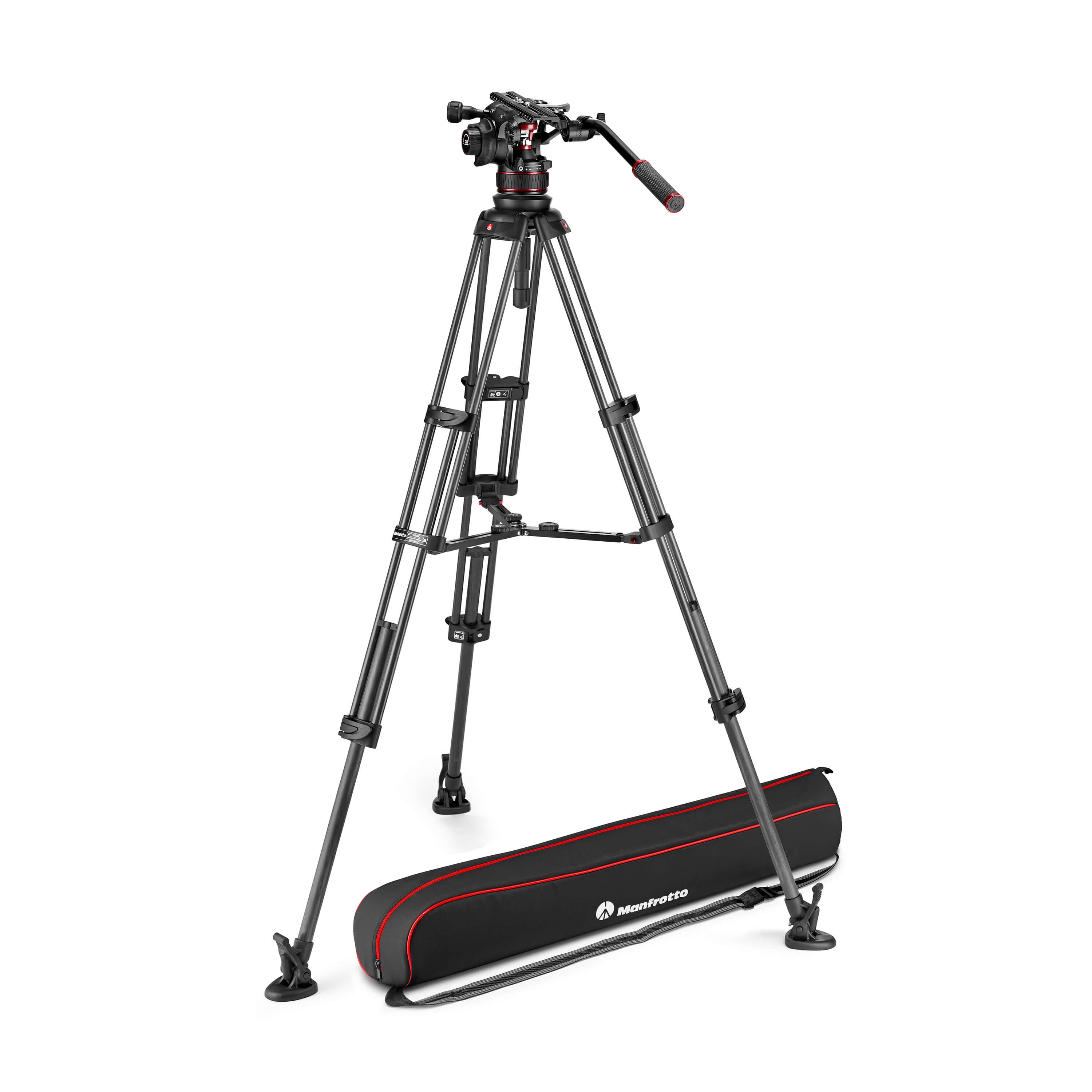 manfrotto-manfrotto-stativkit-video Nitrotech 612 + Twin MS Mittspridare Kolfiber