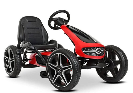 Mercedes Gokart – trampbil med gummihjul och justerbar sits - För barn 3–8 år