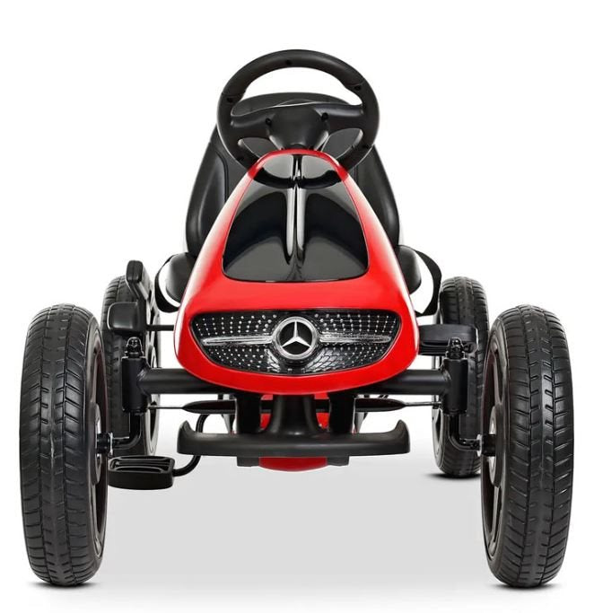 Mercedes Gokart – trampbil med gummihjul och justerbar sits - För barn 3–8 år