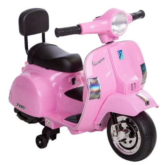 Vespa PX150 elmoped för barn 6V – rosa med stödhjul & musik | Barn scooter 3+ år