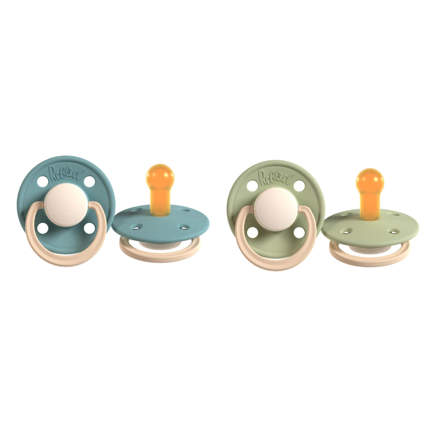 rebael-rebael-pacifier-2-pack-size-1 Rebael Rainy Pearly Lion / Dusty Pearly Snake