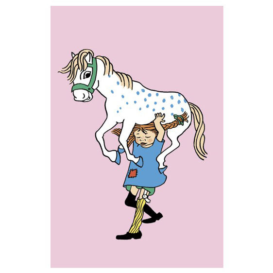 astrid-lindgren-astrid-pippi-greeting-card w. Envelope - Blue