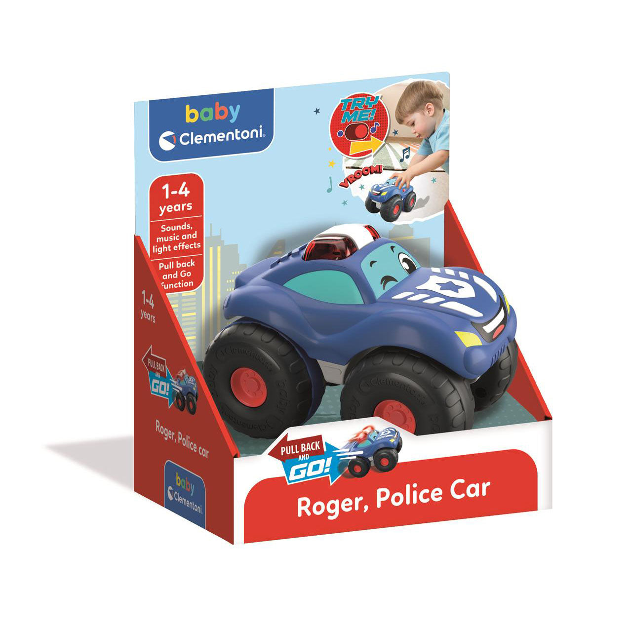 clementoni-clementoni-pull-back-go Roger Police Car
