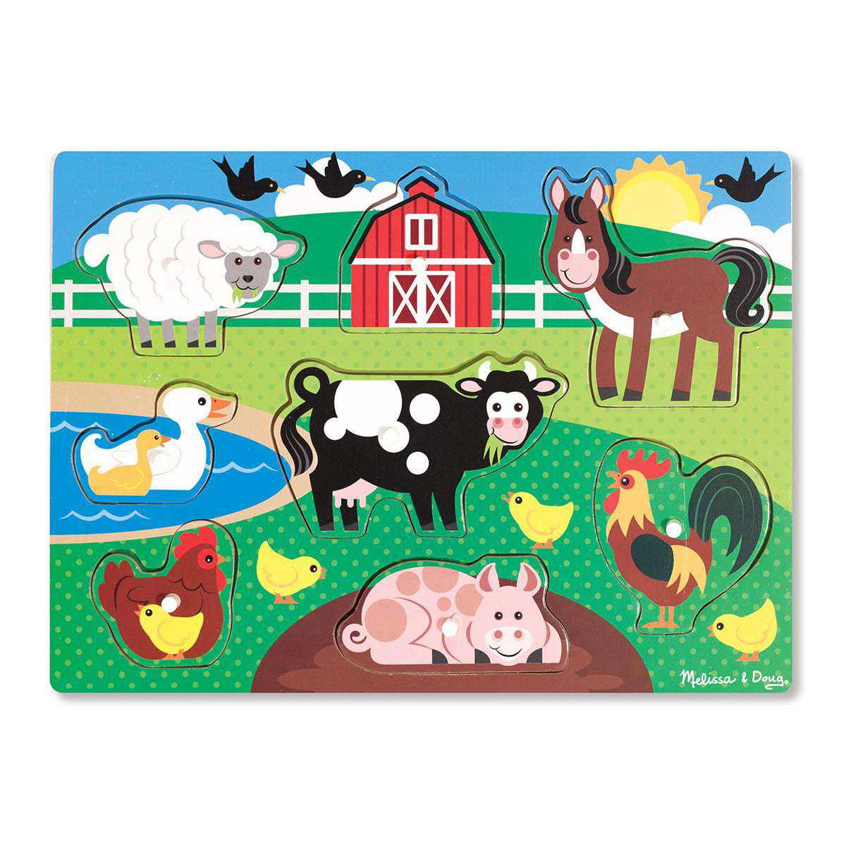 MELISSA & DOUG MND Wooden Peg Puzzle Farm