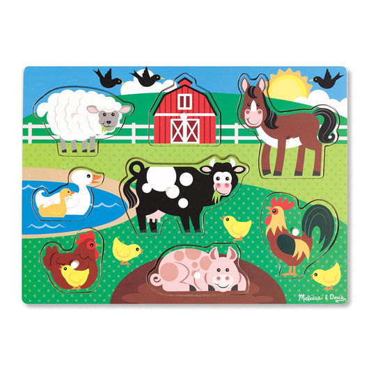 MELISSA & DOUG MND Wooden Peg Puzzle Farm