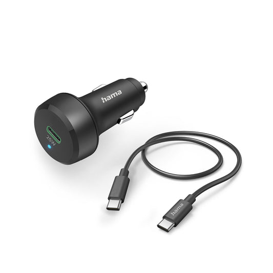 HAMA Car Charger 12-24V w. C to C cable