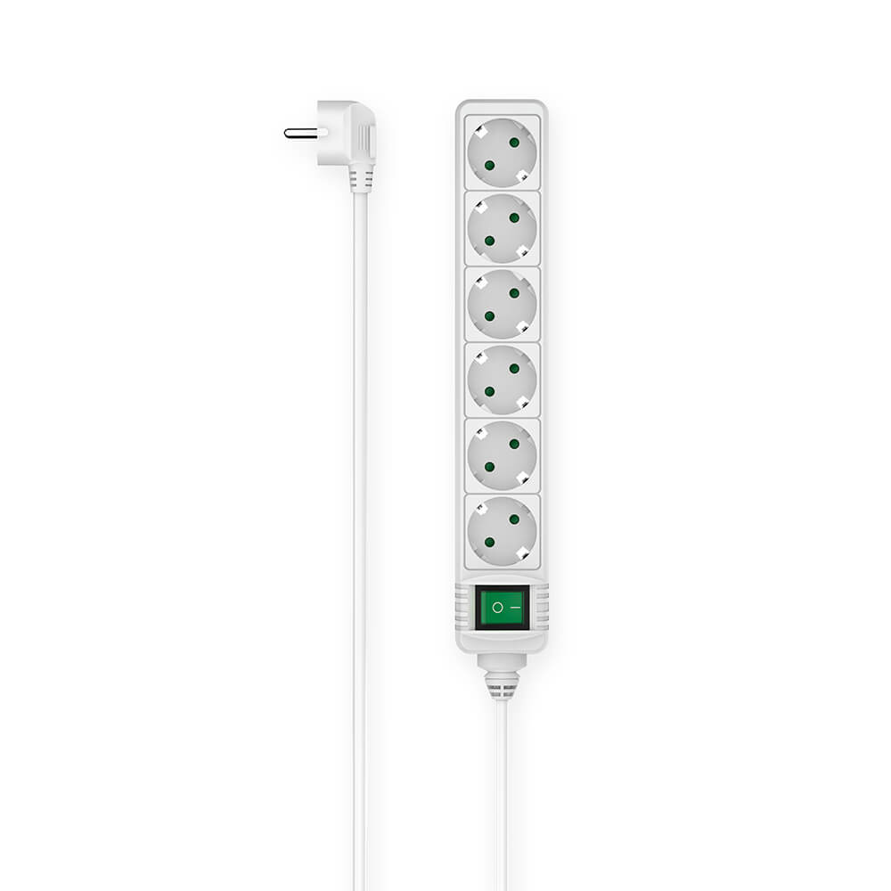 hama-hama-power-strip-6-way-switch White 3.0m