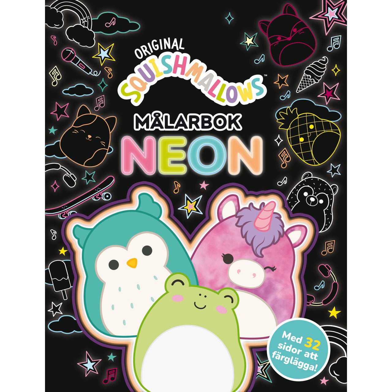 Squishmallows: Målarbok neon