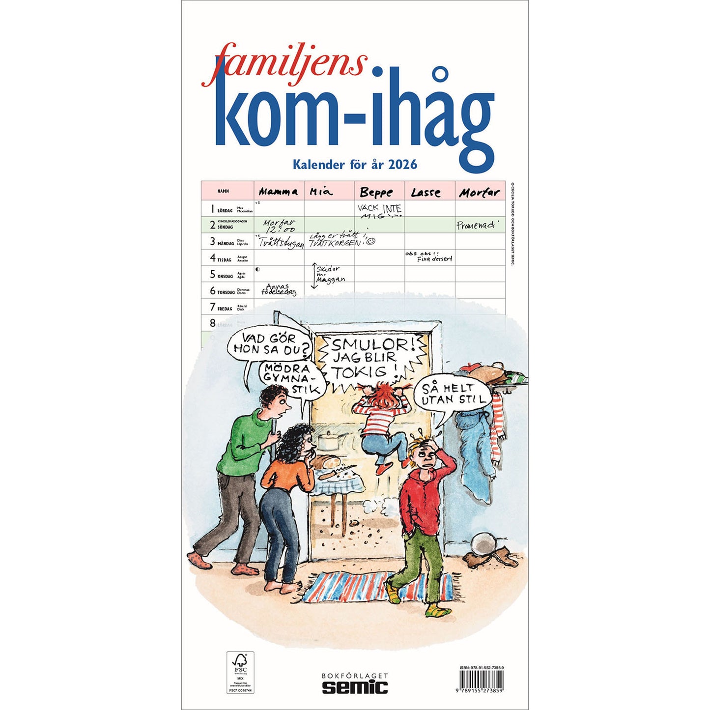 BOKFÖRLAGET SEMIC Familjens kom-ihåg-kalender