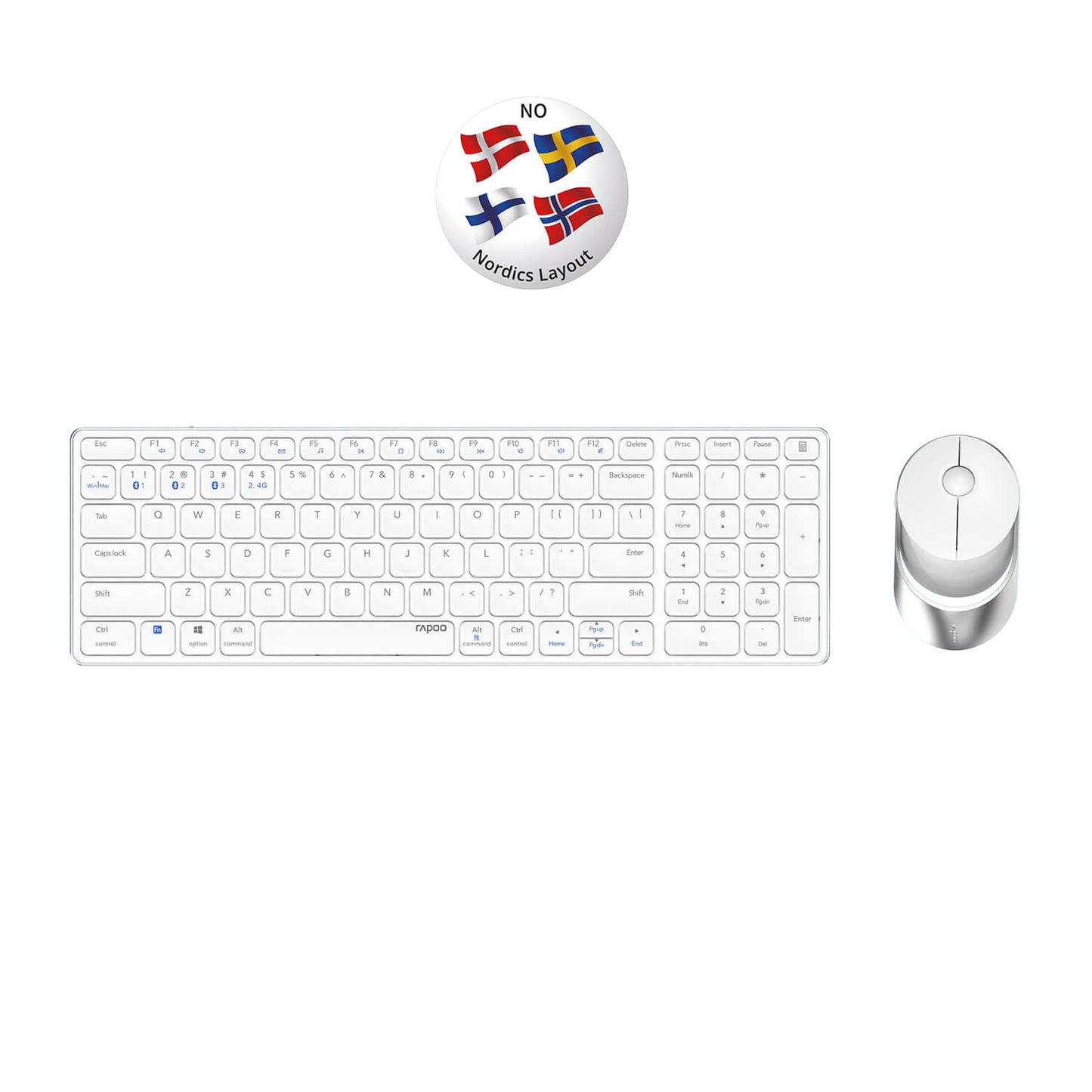 rapoo-rapoo-keyboard-mice-set-9750m Wireless Multi-Mode White