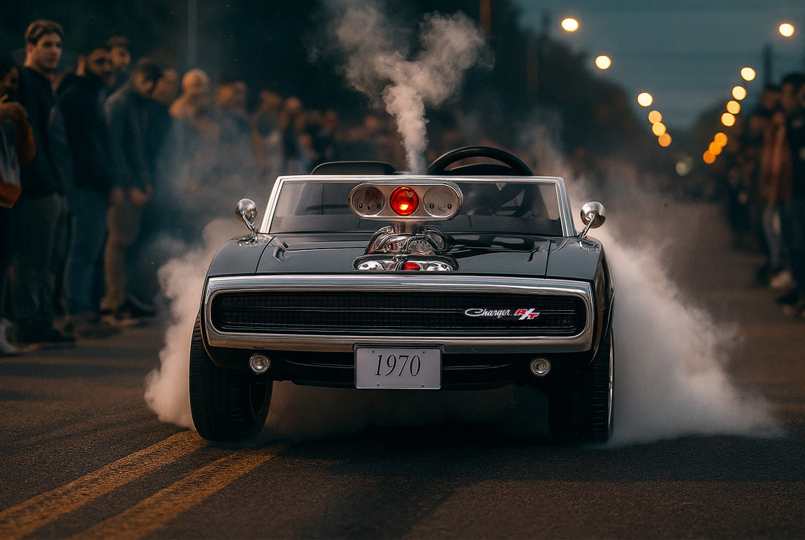 Dodge Charger barn elbil – 2-sitsig muskelbil + fjärrkontroll