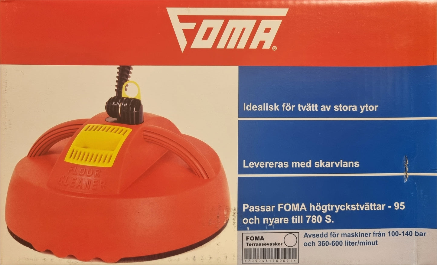 Kartongen till Foma terrasstvätt är ett väldigt bra och billigt alternativ för att göra ditt soldäck som nytt. Med ett snabbfäste för att enkelt passa alla foma högtryckstvättar
