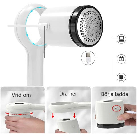 illustration av hur man laddar noppborttagaren