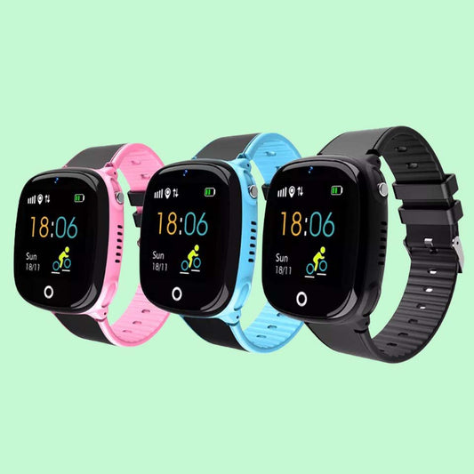 Smartwatch klocka för barn & vuxna GPS funktion 3färger svart, rosa & blå