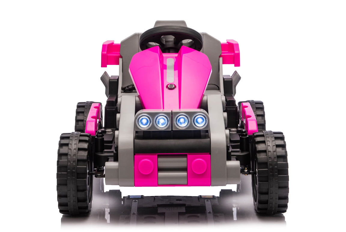 Transformers Ventura 2-i-1 Elbil för barn – Jeep & Gokart Rosa