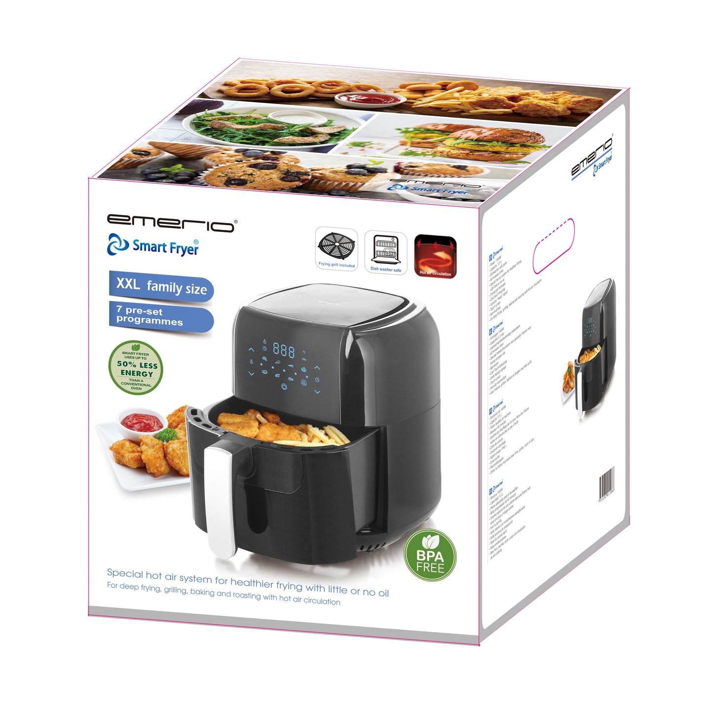 EMERIO Digital varmluftsfritös XXL 5,5l