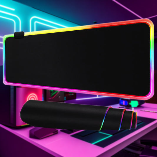 Gaming musmatta med RGB LED belysning 360° 30x80cm XL nanotyg vattentålig och vattenavvisande