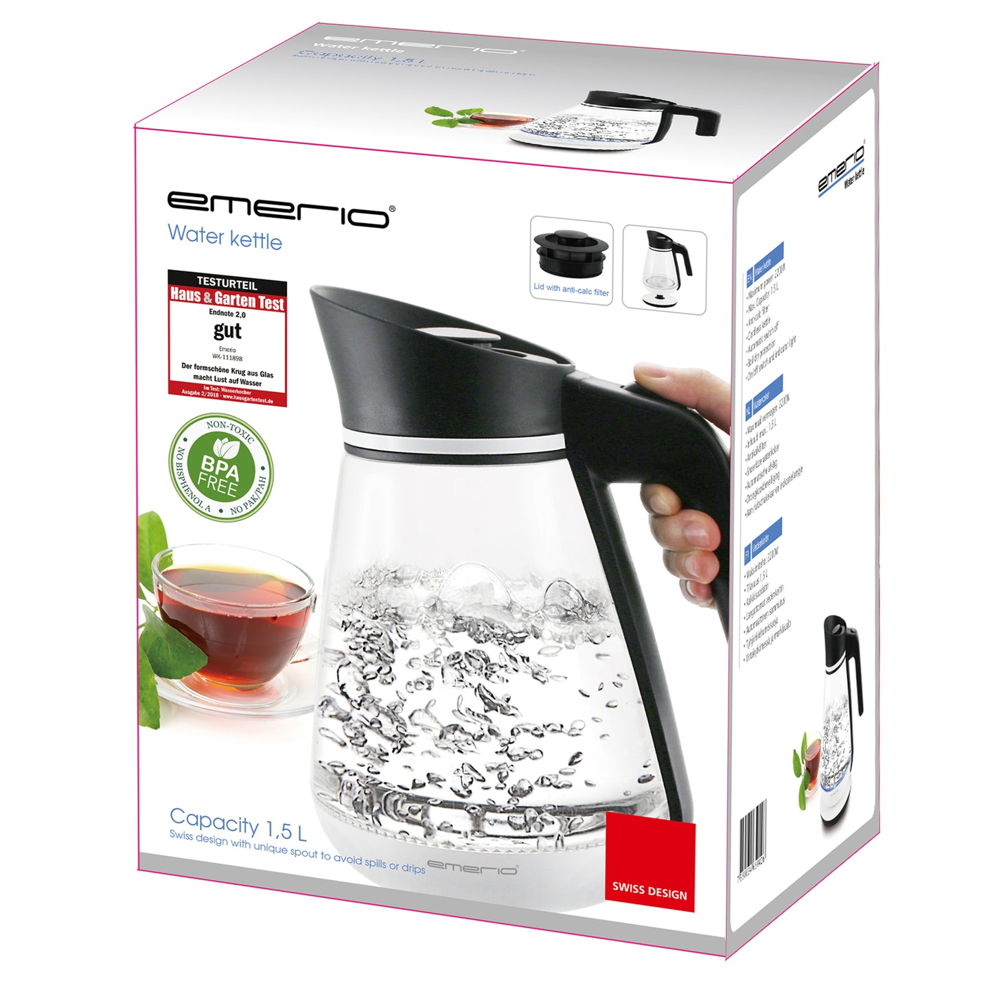 EMERIO vattenkokare 1,5L