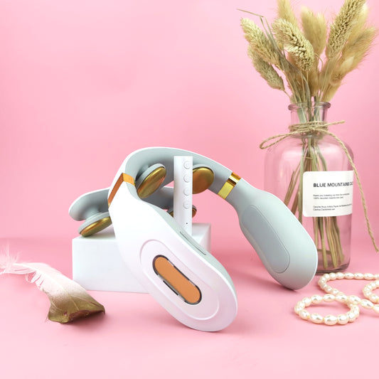 Nackmassage med TENS & EMS-terapi, 1500mAh batteri, 15massagelägen, vikt 200g och laddning via type c