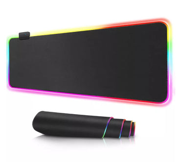 Gaming musmatta med RGB LED belysning 360°  30x80cm XL nanotyg vattentålig och vattenavvisande