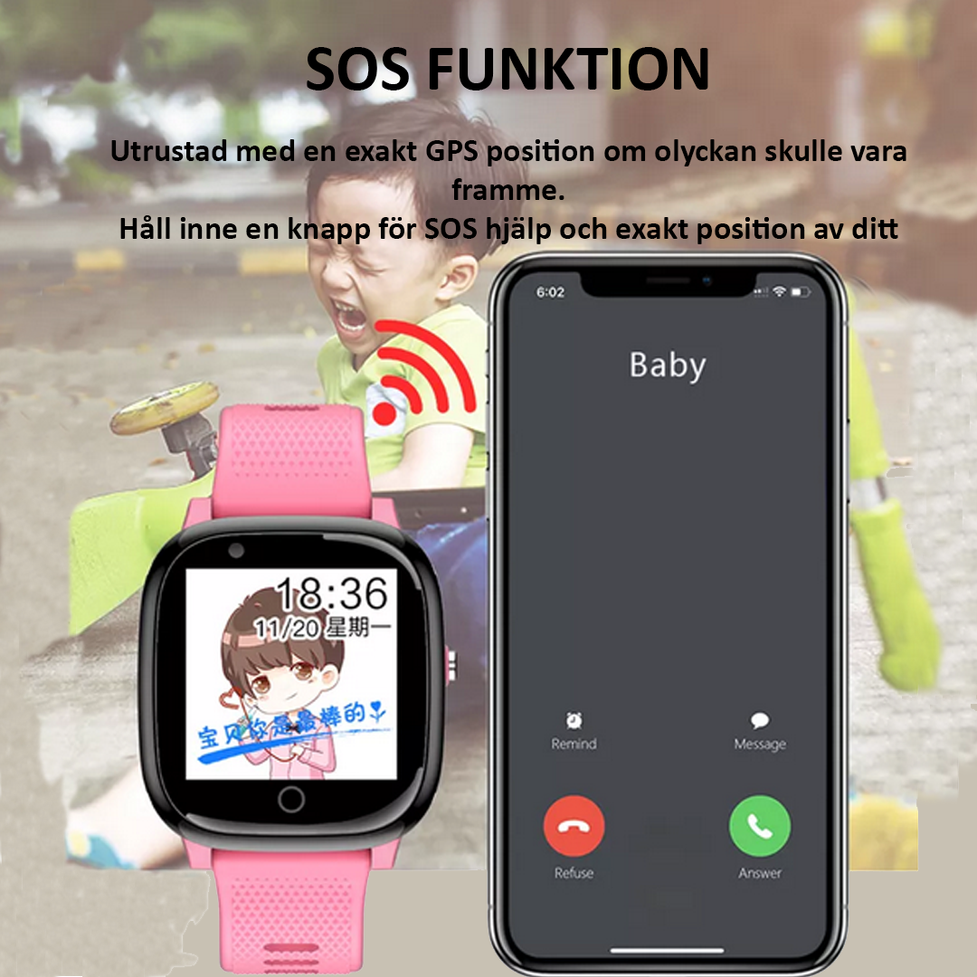 Smartwatch med 4g och sosknapp perfekt för barn