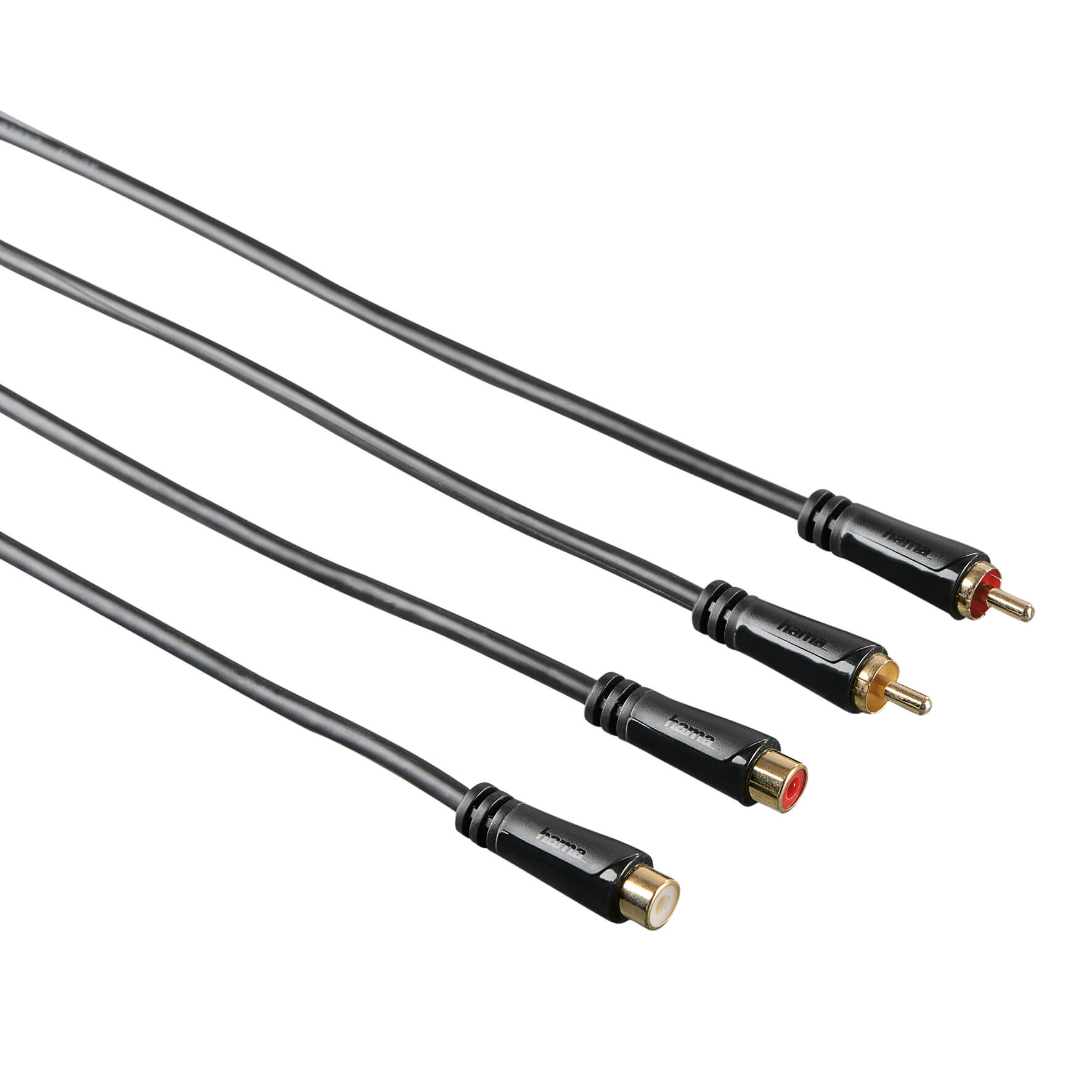 hama-hama-kabel-audio-2xrca-2xrca Förlängning Guld Svart 3m