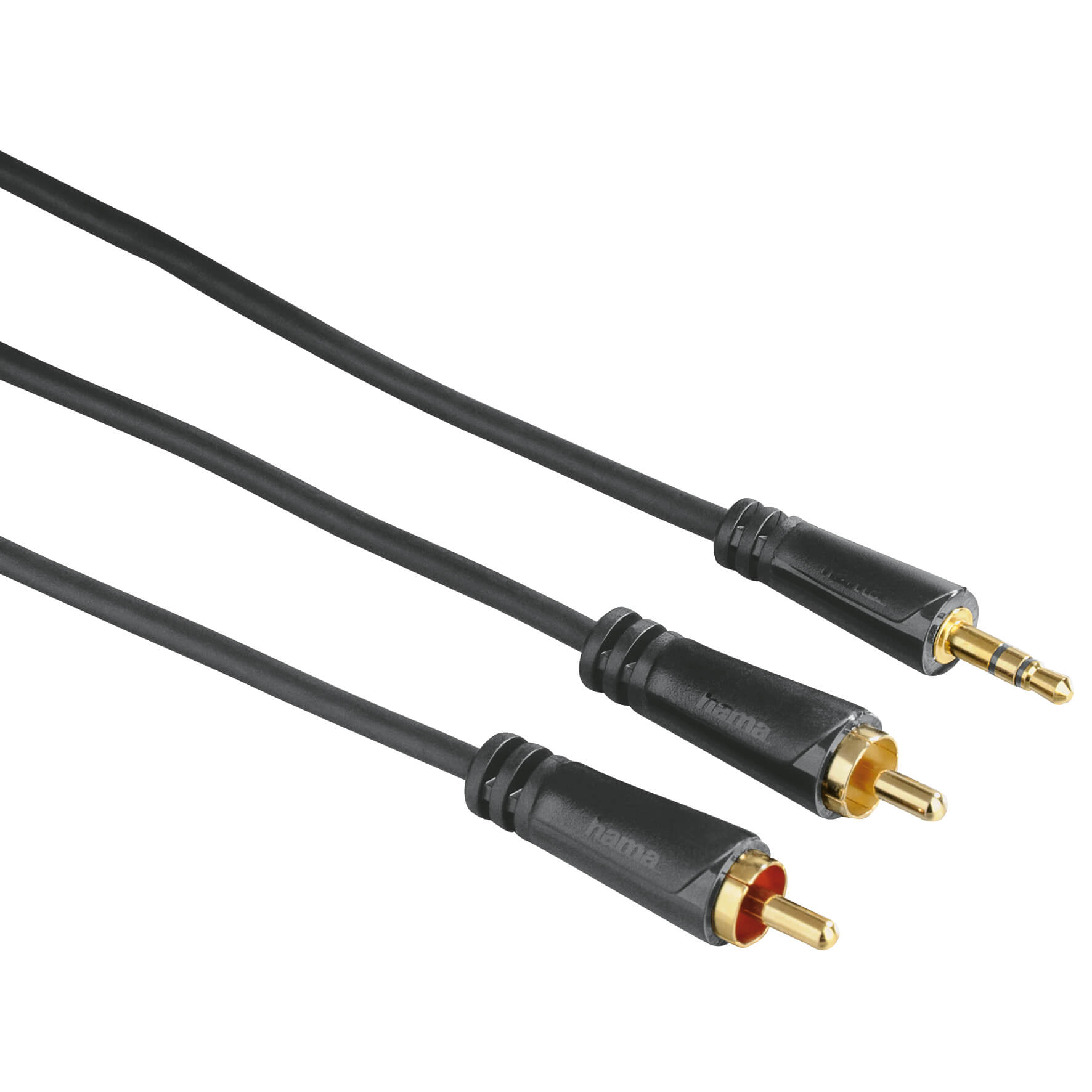 hama-hama-kabel-audio-3-5mm-2xrca Guld Svart 1.5m