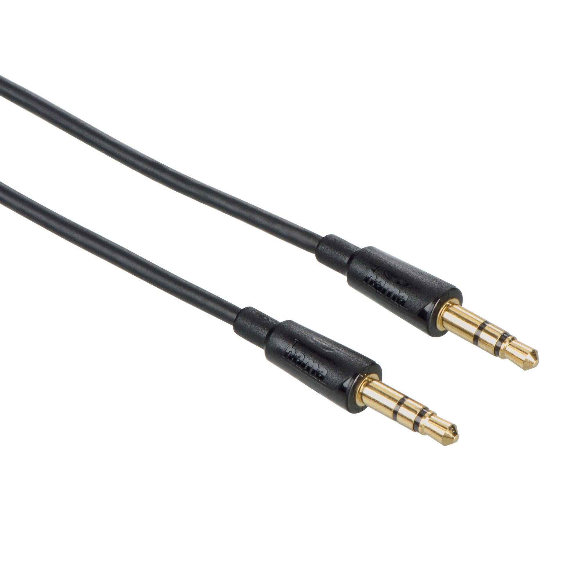 hama-hama-kabel-audio-3-5mm-3-5mm Flexislim Guld Svart 1.5m