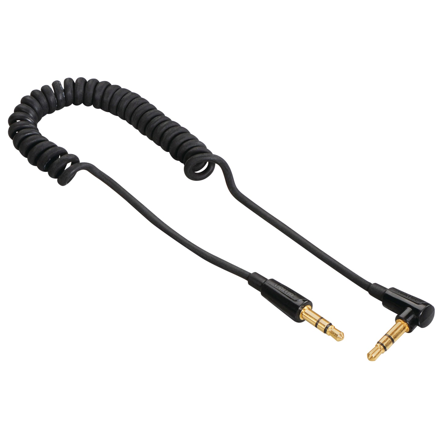 hama-hama-kabel-audio-3-5mm-3-5mm Vinklad Coiled Guld Svart 1.5m