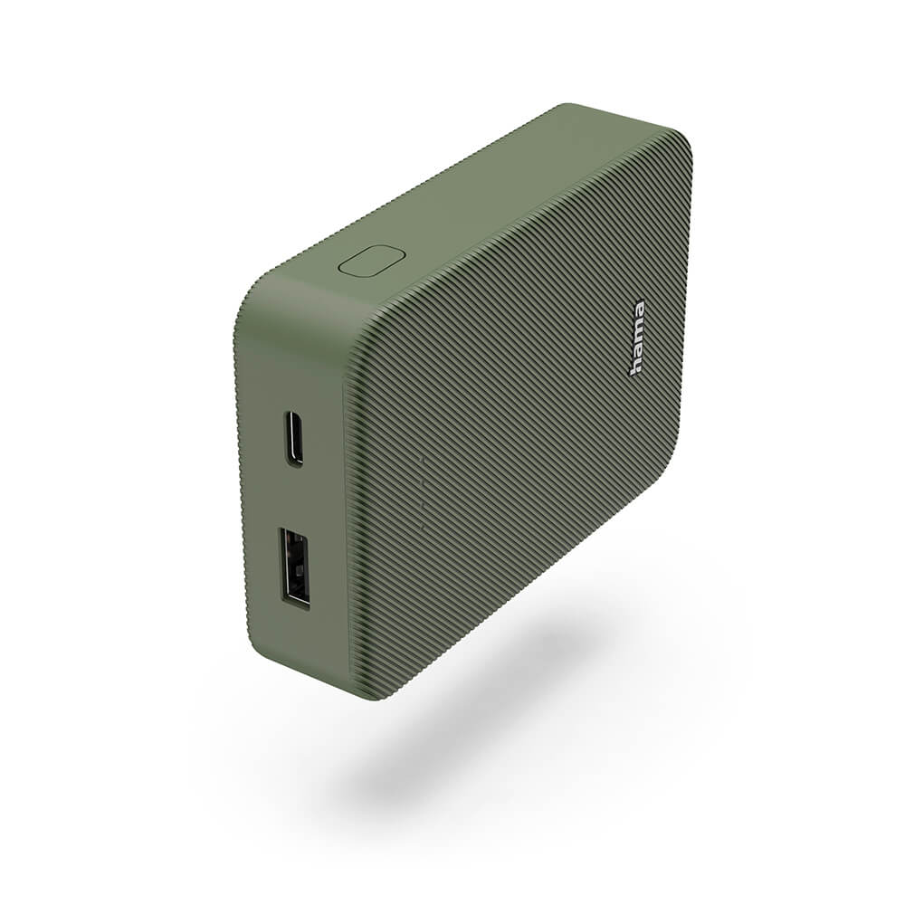 hama-hama-powerbank-colour-10 10000mAh USB-C+USB-A Green