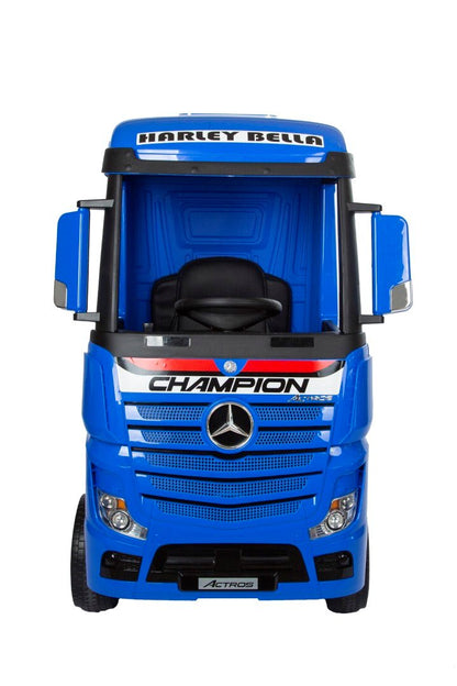 Mercedes Actros eltruck för barn 12V – 4 motorer, gummihjul & fjädring | Lastbil barn med fjärrkontroll<