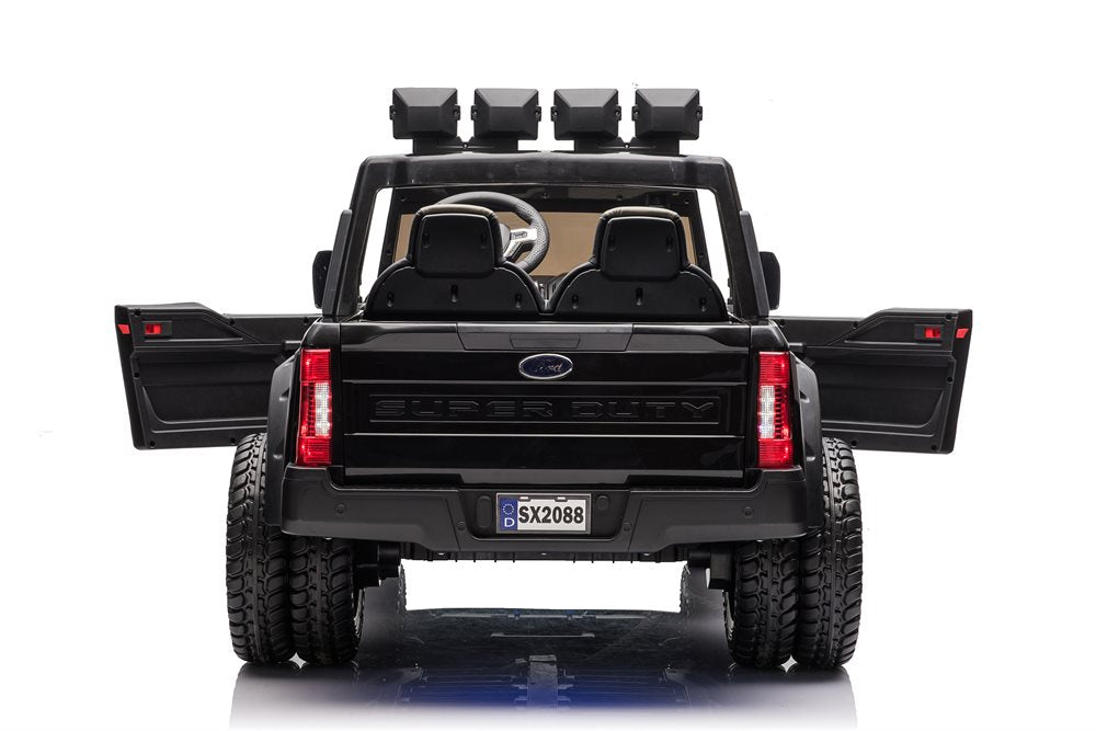 Ford Duty F450 elbil för barn 24V – 4 motorer, 2-sits & gummihjul | Elbil barn med fjärrkontroll