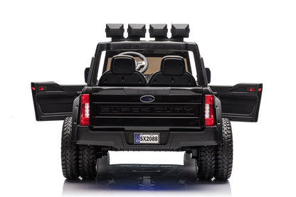 Ford Duty F450 elbil för barn 24V – 4 motorer, 2-sits & gummihjul | Elbil barn med fjärrkontroll