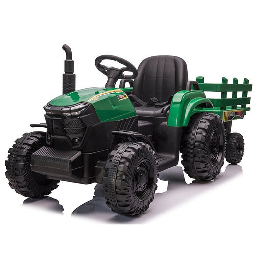 Azeno Farmer Powermax eltraktor 24V med släp – gummihjul, 2x200W motorer & fjärrkontroll