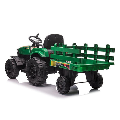 Azeno Farmer Powermax eltraktor 24V med släp – gummihjul, 2x200W motorer & fjärrkontroll