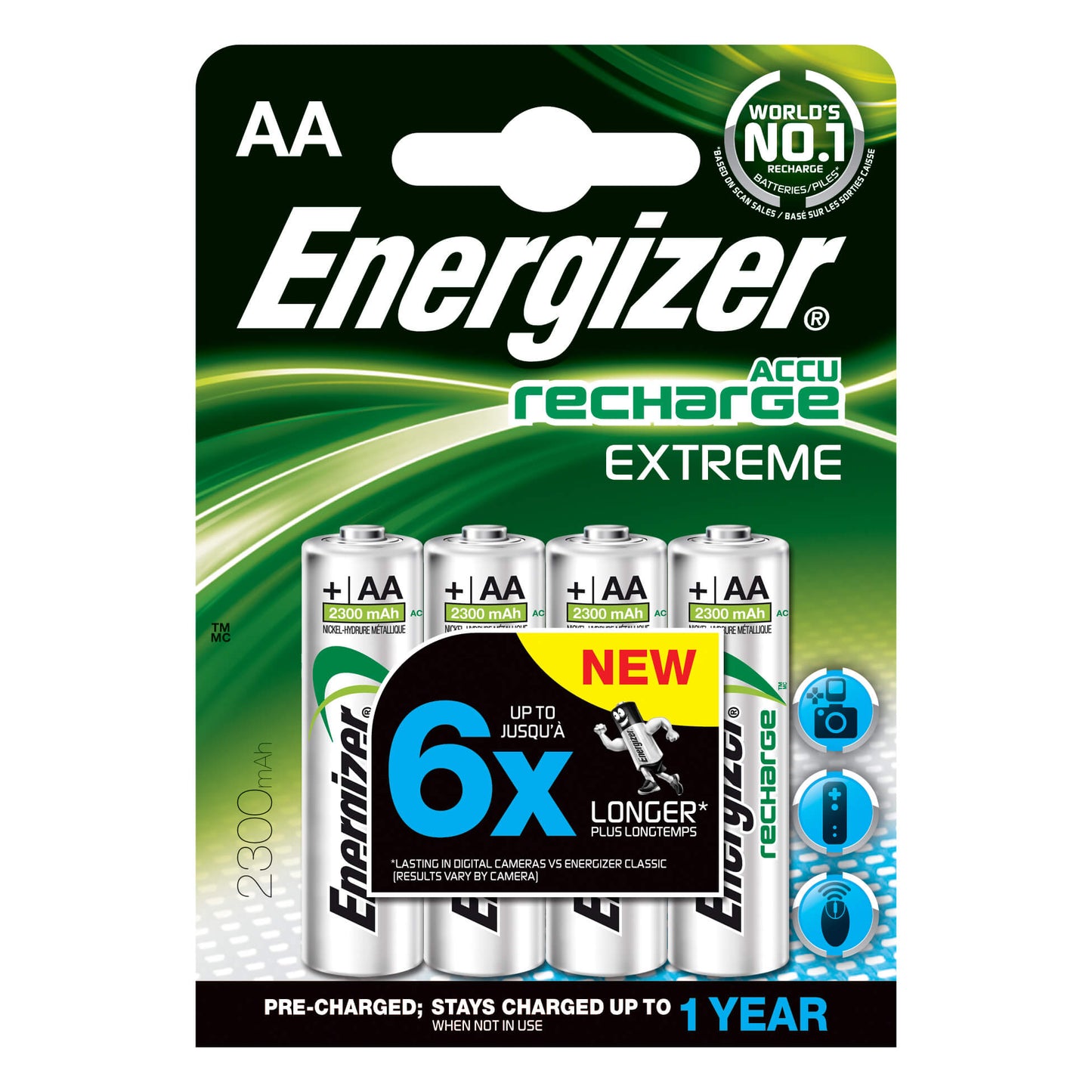 energizer-energizer-batteri-aa-lr6 Laddbart Ni-Mh 2300mAh 4-pack