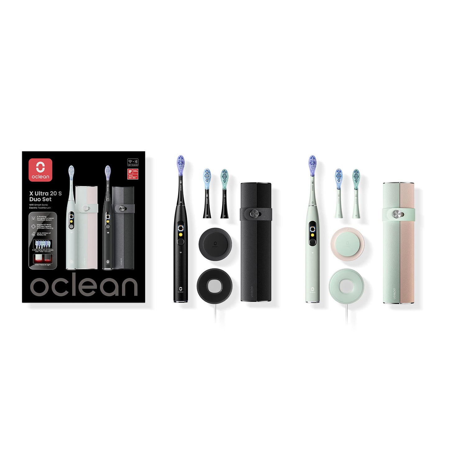 oclean-oclean-electric-toothbrush X Ultra 20 Set Duo Green+Black
