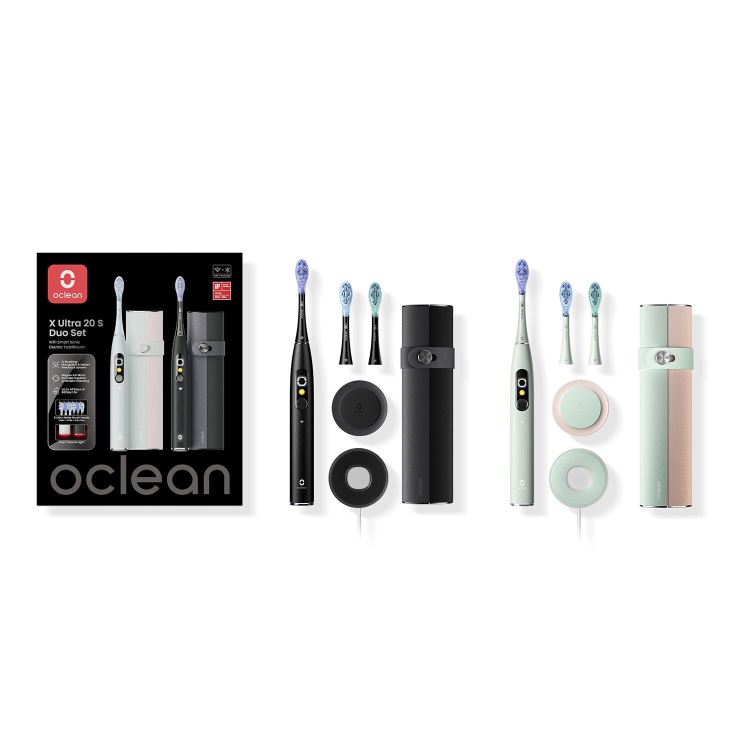 oclean-oclean-electric-toothbrush X Ultra 20 Set Duo Green+Black