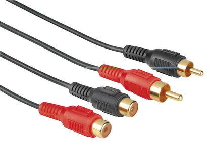 hama-hama-kabel-2xrca-2xrca Förlängning Svart 10m