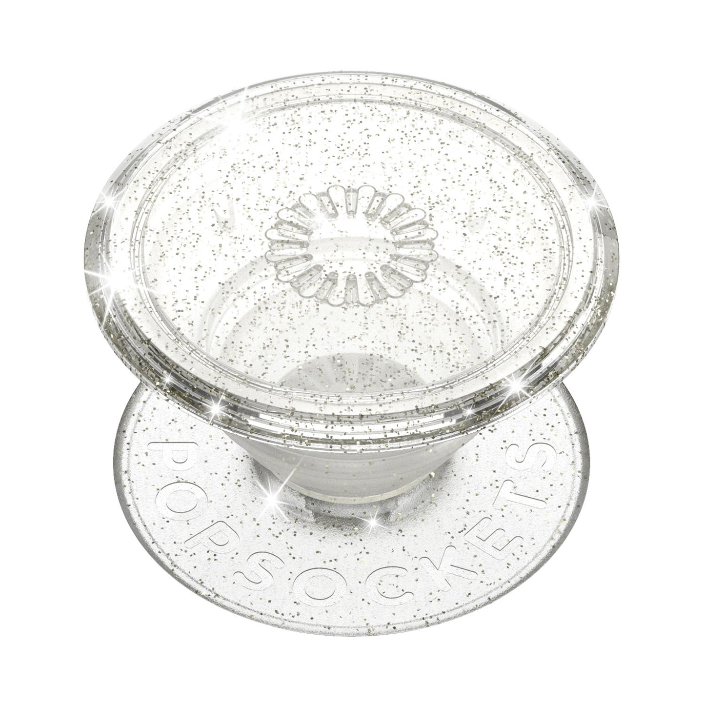 POPSOCKETS Clear Glitter Silver