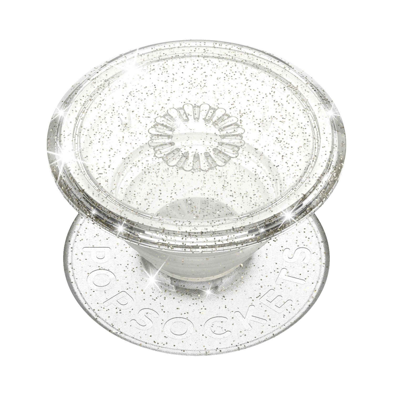 POPSOCKETS Clear Glitter Silver