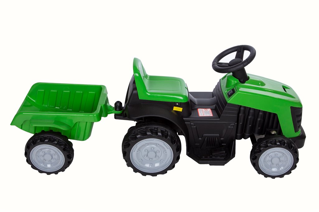 Azeno Eltraktor för barn med släp 6V batteridriven traktor