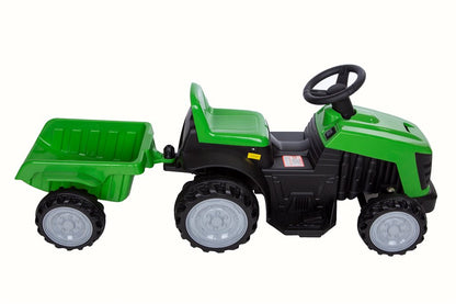 Azeno Eltraktor för barn med släp 6V batteridriven traktor