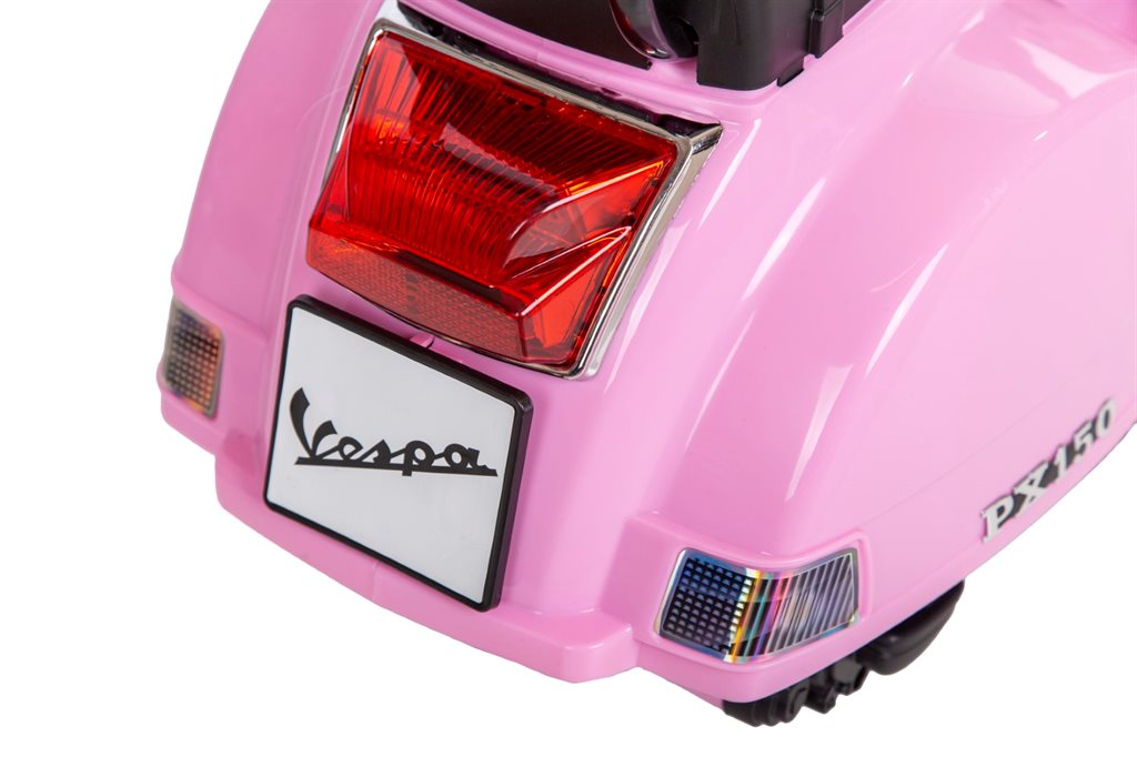 Vespa PX150 elmoped för barn 6V – rosa med stödhjul & musik | Barn scooter 3+ år