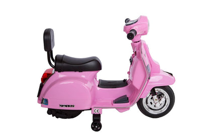 Vespa PX150 elmoped för barn 6V – rosa med stödhjul & musik | Barn scooter 3+ år
