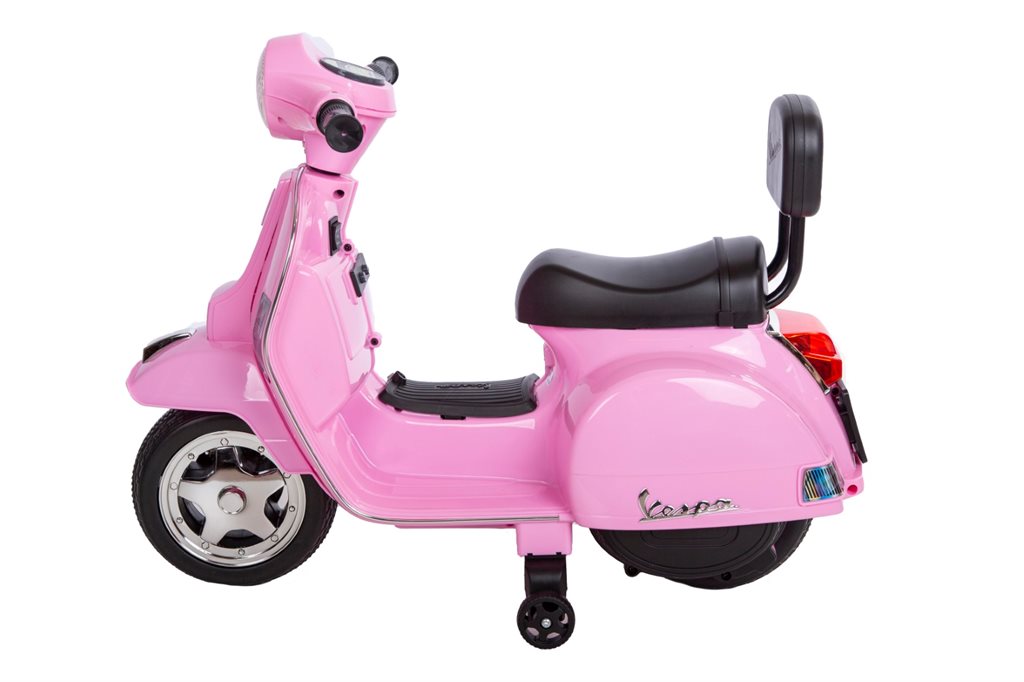 Vespa PX150 elmoped för barn 6V – rosa med stödhjul & musik | Barn scooter 3+ år