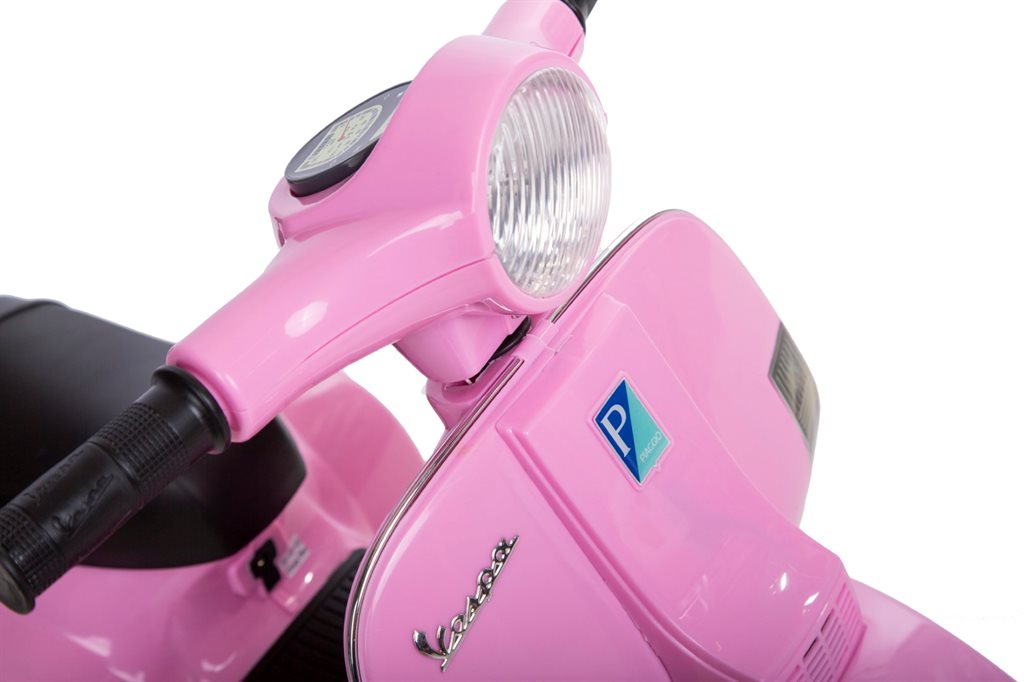 Vespa PX150 elmoped för barn 6V – rosa med stödhjul & musik | Barn scooter 3+ år